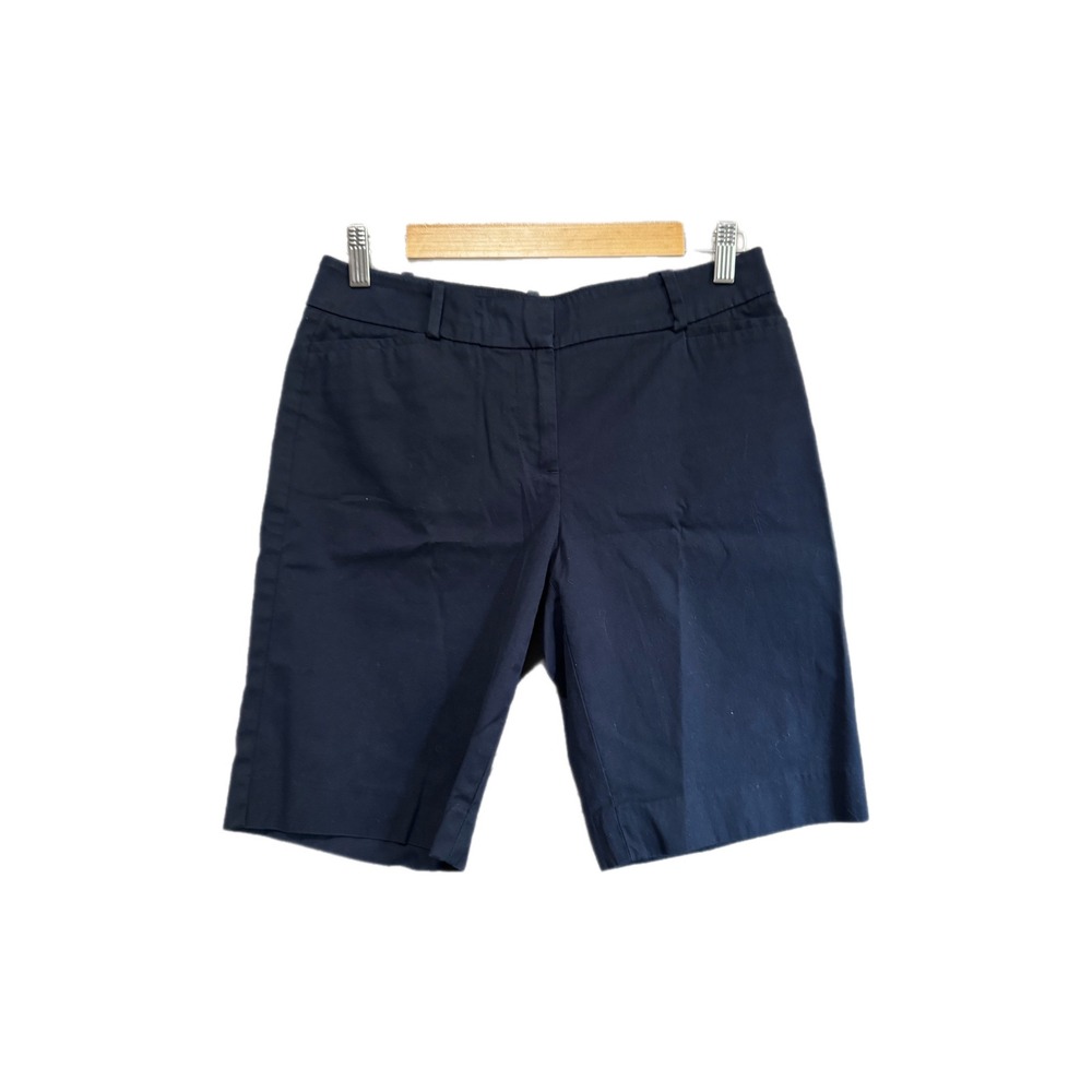 Talbots Chino Shorts Womens 4P Navy Blue Excellent Cotton Blend Bermuda Petites